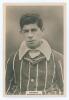 Harry Chidgey. Somerset 1900-1921. Phillips ‘Pinnace’ premium issue cabinet size mono real photograph trade card of Chidgey, head and shoulders wearing cricket attire and blazer. No. 101.C. 4”x6”. Plain back. Minor creasing, otherwise in very good conditi