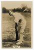 Herbert Alan Peach. Surrey 1919-1931. Phillips &lsquo;Pinnace&rsquo; premium issue cabinet size mono real photograph trade card of Peach standing full length at the wicket in batting pose. No. 22.C. 4&rdquo;x6&rdquo;. Plain back. Minor silvering, otherwise in very good condition