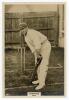 Harold Thomas William &lsquo;Wally&rsquo; Hardinge. Kent & England 1902-1933. Phillips &lsquo;Pinnace&rsquo; premium issue cabinet size mono real photograph trade card of Hardinge standing full length at the wicket in batting pose wearing Kent cap. No. 30.C. 4&rdquo;x6&rdquo;. Plain back. V