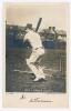 Arthur Jervois Turner. Essex 1897-1910. Early mono real photograph postcard of Turner, full length at the wicket in batting pose. Signed in black ink to lower border by Turner. Card with title ‘A Boundary This Time’. Hartmann series no. 1385. Postally unu