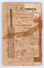 &lsquo;The History of Cricket in Sussex from the earliest records to the present time&rsquo;. Alfred J. Gaston. London 1898. Original paper wrappers. Padwick 2704. Wrappers in poor condition with loss to rear, splitting to spine with old tape repairs and foxing. Inte - 2