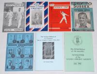 Sussex books and booklets. Seven titles in original paper wrappers including one signed limited edition. ‘Sussex County Cricket 1728-1923’. Compiled by “Leather Hunter” A.J. Gaston. Brighton 1924. ‘Chichester County Cricket Week’ 1947, official souvenir p