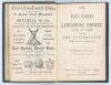 &lsquo;Record of Lancashire Cricket during last season [1882] , also of The Australians, with batting averages &c.&rsquo;. Second (and final) year of issue. Published by Fletcher & Speight, Bury 1883. 72pp of scores and statistics, advertising etc. Appears to be boun