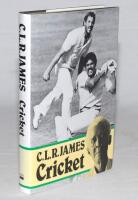 ‘Cricket’. C.L.R. James, edited by Anna Grimshaw. London 1986. Original hardback with very good dustwrapper. Inscribed and signed by James in later years, ‘Cricket; to greet a fellow disciple. C.L.R. James’. Padwick II 3273. Slipped in is a newspaper cutt