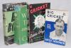 Signed cricket books. Four titles, each signed by the author. Includes two hardbacks with dustwrappers, &lsquo;The Ins and Outs of Cricket&rsquo;, R.E.S. Wyatt, London 1936. &lsquo;Express Deliveries&rsquo;, Bill Bowes, London 1950, signed to the title page by Bowes with dedicat