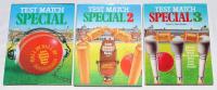 ‘Test Match Special’. Edited by Peter Baxter. Three volumes, entitled ‘Test Match Special’ 1981, ‘Test Match Special 2’ 1983 and ‘Test Match Special 3’ 1985. The first volume signed to front end paper by ten of the Test Match Special team. Signatures are 