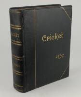 ‘Cricket’. W.G. Grace. Bristol 1891. ‘Crown Quarto Edition de Luxe’ edition bound in black half leather, top edge gilt, other edges untrimmed. Original black boards with gilt lettering. Limited de luxe edition of 652 numbered copies, signed by the author 