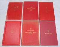 ‘The Centenary of Lord’s Cricket Ground 1814-1914’. Red cloth boards with titles in gilt to cover. Gilt to edges. Breaking to front internal hinge, otherwise in good condition. Sold with five further similarly bound M.C.C. titles, ‘Scores of Matches etc.’