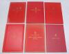 &lsquo;The Centenary of Lord&rsquo;s Cricket Ground 1814-1914&rsquo;. Red cloth boards with titles in gilt to cover. Gilt to edges. Breaking to front internal hinge, otherwise in good condition. Sold with five further similarly bound M.C.C. titles, &lsquo;Scores of Matches etc.&rsquo;