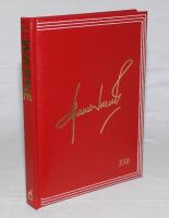 ‘Shane Warne. My Illustrated Career’. Shane Warne. London 2006. Leather hand bound limited edition number 109 of 1000 copies produced, signed by Warne to the limitation page. In green slipcase, including the six limited edition photographs of Warne reprod