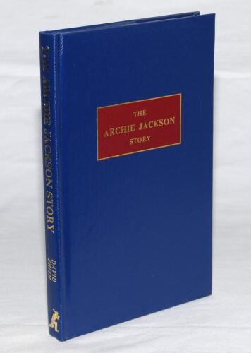 &lsquo;The Archie Jackson Story. A Biography&rsquo;. David Frith. Ashurst 1974. Blue leather with gilt titles to front and spine. Limited edition of 1000 copies, this being number 151, signed by the author. VG.