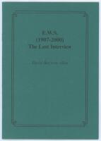 ‘E.W.S. [Jim Swanton]. The Last Interview’. David Rayvern Allen. Limited edition no. 84/93. Signed to the title page and limitation page by the author. Sold with a selection of ephemera originally from the estate of Swanton, including a typed airmail lett