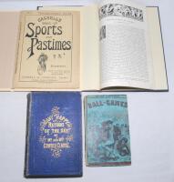 Nineteenth century cricket and sports. Four titles. ‘Ball-Games’ George Routledge & Sons. 1867. Original pictorial covers. Ownership name in ink of ‘Robert Stratton Holmes, L’pool 13.2.[18]90’ to title page, with bookplate of A.E. Winder to page following