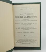 Wisden Cricketers’ Almanack 1887. 24th edition. Bound in dark green boards, lacking original paper wrappers, with gilt titles to spine, light red page edges. Lacking the first and all rear advertising pages, trimming a little tight by the binder otherwise