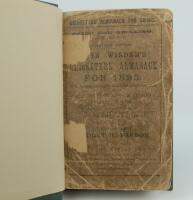 Wisden Cricketers’ Almanack 1893, 1894 and 1895. 30th-32nd editions. All three editions bound in dark green boards, the 1893 with original wrappers, the other two lacking original paper wrappers, with gilt titles to spine. The 1893 edition with poor soile