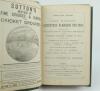 Wisden Cricketers’ Almanack 1893, 1894 and 1895. 30th-32nd editions. All three editions bound in dark green boards, the 1893 with original wrappers, the other two lacking original paper wrappers, with gilt titles to spine. The 1893 edition with poor soile - 2