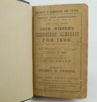 Wisden Cricketers’ Almanack 1896. 33rd edition. Bound in dark green boards, with original paper wrappers, with gilt titles to spine. Some darkening and minor wear to wrappers, minor loss to front wrapper corners and browning to page edges otherwise in goo