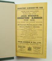 Wisden Cricketers’ Almanack 1936. 73rd edition. Bound in dark green boards, with original paper wrappers, with gilt titles to spine. Small hole to rear wrapper which extends through the last five advertising pages otherwise in very good condition. The boo