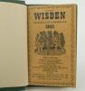 Wisden Cricketers&rsquo; Almanack 1943. 80th edition. Bound in dark green boards, with original limp cloth covers, with gilt titles to spine, red speckled page edges. Only 5600 paper copies printed in this war year. Trimming by the binder a little tight to the 