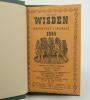 Wisden Cricketers’ Almanack 1944. 81st edition. Bound in dark green boards, with original limp cloth covers, with gilt titles to spine, red speckled page edges. Only 5600 copies were printed in this war year. Trimming by the binder a little tight to the o