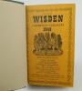 Wisden Cricketers’ Almanack 1946 to 1949. All four editions bound in dark green boards, with original limp cloth covers, with gilt titles to spine. The 1947 with wear and age toning to covers, the 1949 edition with some light soiling to covers otherwise i - 3