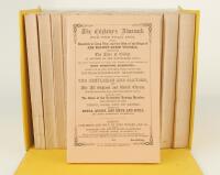 Wisden Cricketers’ Almanack 1864-1878. Fifteen facsimile editions, with pink wrappers, printed by ‘Billing & Sons Ltd’ and published in 1960. Limited edition. In original presentation box. Minor soiling to top edge, age toning to box otherwise in good con