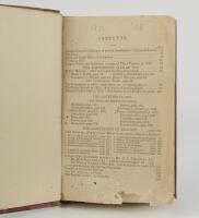 Wisden Cricketers’ Almanack 1879. 16th edition. Bound in maroon boards, lacking original paper wrappers, title page and two advertising pages at rear, with gilt titles to spine. Some wear and staining to boards, some insect damage to ‘Contents’ page and t