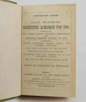 Wisden Cricketers’ Almanack 1895. 32nd edition. Bound in green boards, lacking original paper wrappers, advertising pages at the front and rear, with gilt titles to spine. Some wear to green boards otherwise in good+ condition. Pages checked, complete