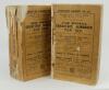 Wisden Cricketers&rsquo; Almanack 1921 and 1922. 58th & 59th editions. Original paper wrappers. Both editions with some breaking to spine blocks, page sections becoming slightly loose, both editions with some wear to wrappers and spine papers with loss to both,