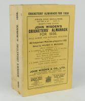 Wisden Cricketers’ Almanack 1936. 73rd edition. Original paper wrappers. Very slight bowing to spine, odd very minor faults otherwise in good/very good condition