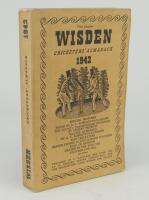 Wisden Cricketers’ Almanack 1942. 79th edition. Original limp cloth covers. Only 4100 paper copies printed in this war year. Slight discolouration and minor wear to rear cover, minor wear to head of spine paper, slight wear to front internal hinge otherwi