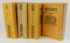 Wisden Cricketers&rsquo; Almanack 1947 to 1950. Original limp cloth covers. Minor bowing to the spines of the 1947 and 1949 editions, some staining and general wear to the covers, spines and page blocks of all four editions otherwise in good condition