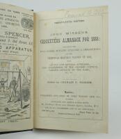 Wisden Cricketers’ Almanack 1888. 25th edition. Bound in blue/green boards, lacking original front wrapper, original rear wrapper preserved, with gilt titles to spine. Name handwritten in ink to top border of the title page, one rear advertising page with