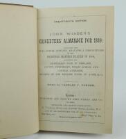 Wisden Cricketers’ Almanack 1889. 26th edition. Bound in brown boards, lacking original wrappers, with gilt titles to spine. Lacking first and rear advertising pages otherwise in very good condition. Pages checked, complete