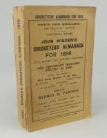 Wisden Cricketers’ Almanack 1899. 36th edition. Original paper wrappers. Very minor wear to spine paper otherwise in very good condition