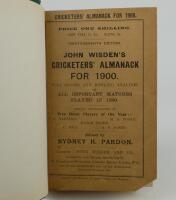 Wisden Cricketers’ Almanack 1900. 37th edition. Original paper wrappers, bound in green boards, with titles in gilt to spine. Loss to lower right hand corner of the front wrapper otherwise in very good condition