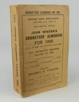 Wisden Cricketers’ Almanack 1905. 42nd edition. Original paper wrappers. Slight bowing to spine, very minor wear to spine paper otherwise in good/very good condition