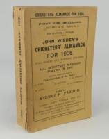 Wisden Cricketers’ Almanack 1906. 43rd edition. Original paper wrappers. Very minor wear to spine paper otherwise in good/very good condition