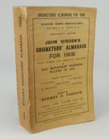 Wisden Cricketers’ Almanack 1909. 46th edition. Original paper wrappers. Minor wear to spine paper with small loss otherwise in generally good/very good condition