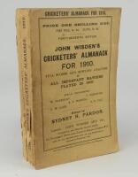 Wisden Cricketers’ Almanack 1910. 47th edition. Original paper wrappers. Some breaking to spine block, minor wear to spine paper with small loss otherwise in good/very good condition