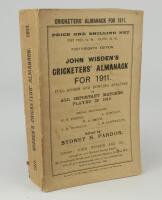 Wisden Cricketers’ Almanack 1911. 48th edition. Original paper wrappers. Very minor wear to spine paper, odd faults otherwise in good/very good condition