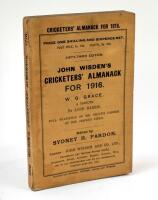 Wisden Cricketers’ Almanack 1916. 53rd edition. Original paper wrappers. Very minor staining to left hand side of the front wrapper otherwise in good/very good condition. Rare war-time edition