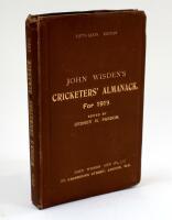 Wisden Cricketers’ Almanack 1919. 56th edition. Original hardback. Original minor crease to right hand corner of the front board, minor wear to head and base of spine paper, light scratch to rear board, very minor ink mark to spine paper otherwise in very