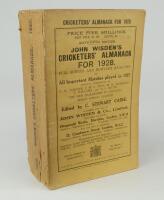 Wisden Cricketers’ Almanack 1928. 65th edition. Original paper wrappers. Slight breaking to spine block, minor wear to spine paper otherwise in generally very good condition