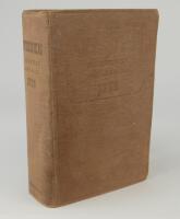 Wisden Cricketers’ Almanack 1938. 75th edition. Original hardback. The boards and spine paper are worn and almost completely devoid of titles or dates which have faded, lesser to the spine paper, bumping to corners. Internally in good condition