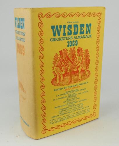 Wisden Cricketers&rsquo; Almanack 1969. Original hardback with dustwrapper. Some fading to the dustwrapper spine otherwise in good/very good condition