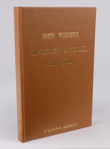 Wisden Cricketers&rsquo; Almanack 1880. Willows softback reprint (1987) in light brown hardback covers with gilt lettering. Limited edition 155/500. Good/very good condition