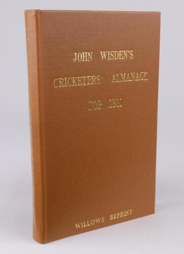 Wisden Cricketers&rsquo; Almanack 1881. Willows softback reprint (1985) in light brown hardback covers with gilt lettering. Limited edition 204/500. Good/very good condition