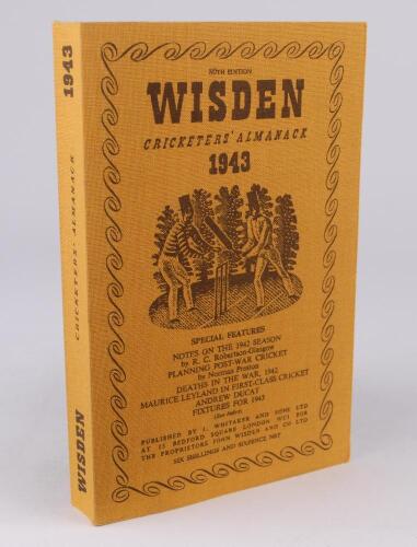 Wisden Cricketers&rsquo; Almanack 1943. Willows softback reprint (2000) in softback covers. Un-numbered limited edition. Very good condition
