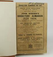 Wisden Cricketers’ Almanack 1924. 61st edition. Original paper wrappers, bound in light brown boards, with titles in gilt to spine. Some wear, age toning and soiling to wrappers, handwritten name to top border of front wrapper otherwise in good condition.